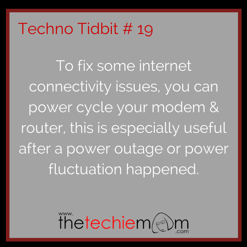 Techno Tidbit #19 power cycling modem router