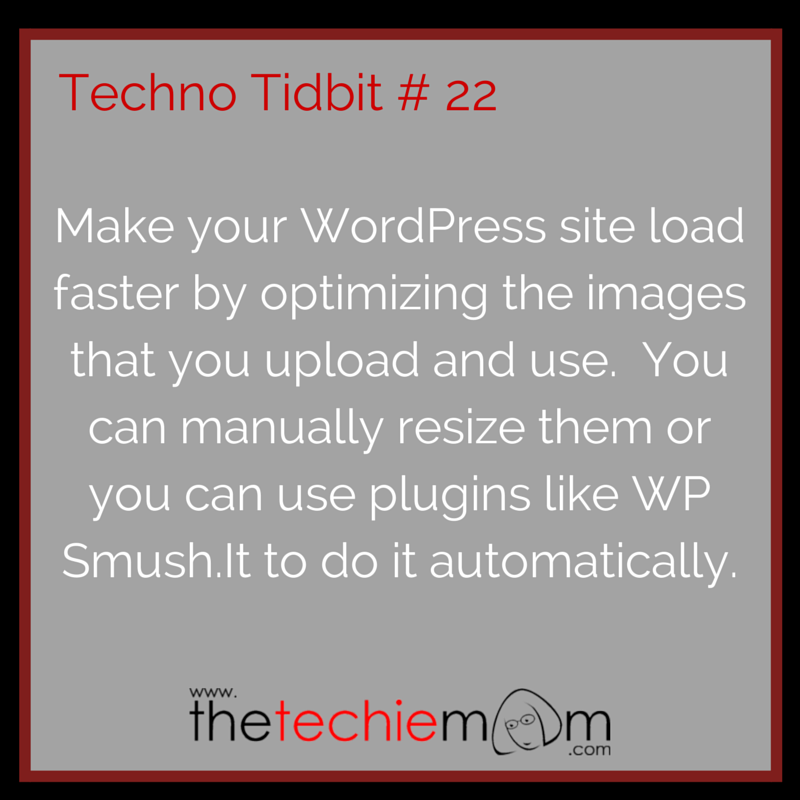 Techno Tidbit #22 Make your wordpress site load faster